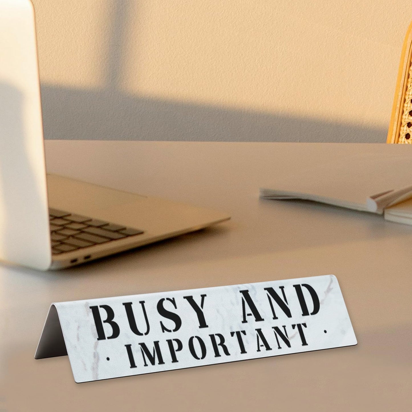 Funny Desk Name Plate “Busy and Important” Office Name Sign for Professionals, Executives, Admin Assistants, Workplace Humor Decor, Coworker Desk Quote Gifts VTP40