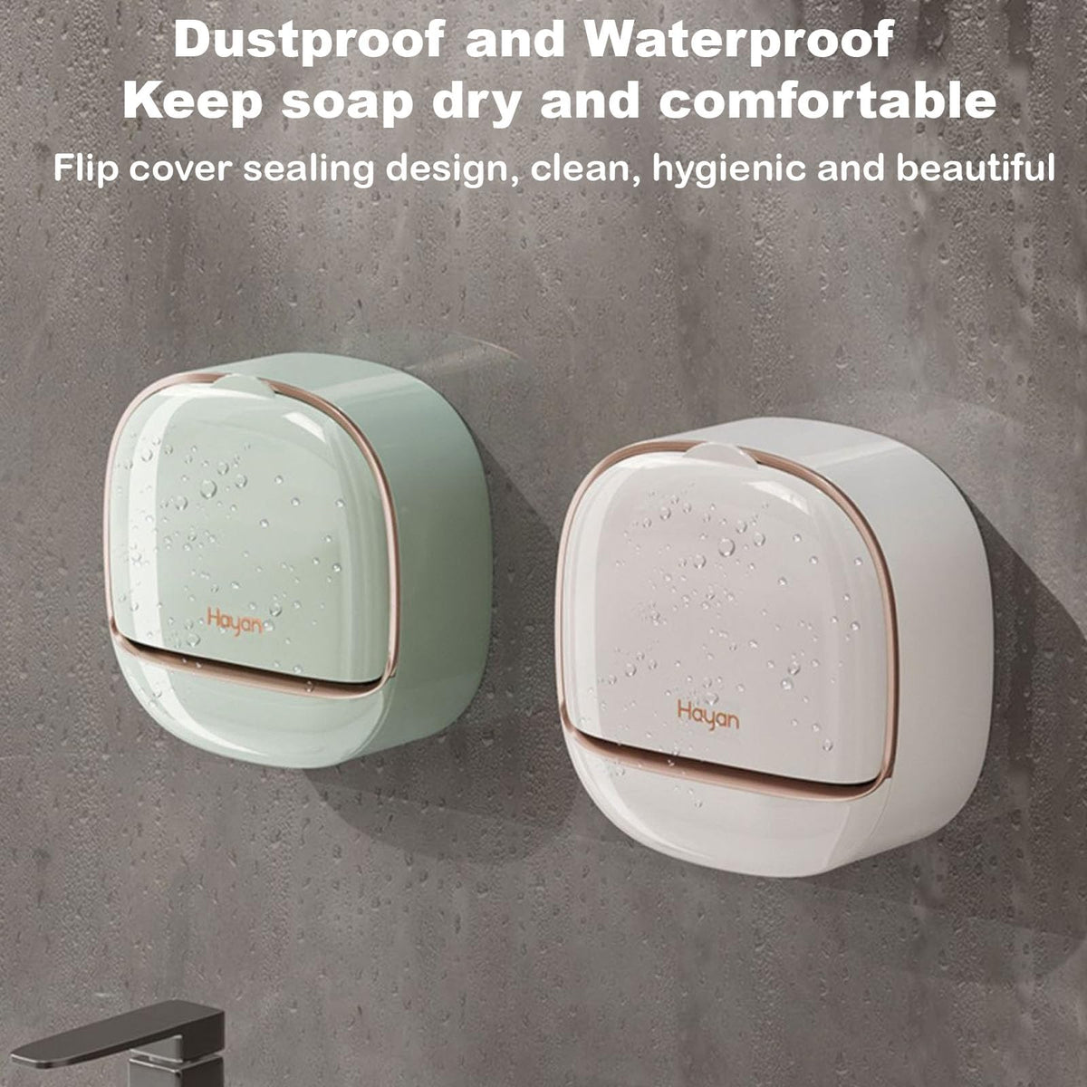 Soap Holder Dish Shower, Bar Soap Holder with Drainage, Self Draining Soap Holder, Wall Mounted Soap Box Tray Container for Bathroom, Bathtub Kitchen Sink (1PC White)
