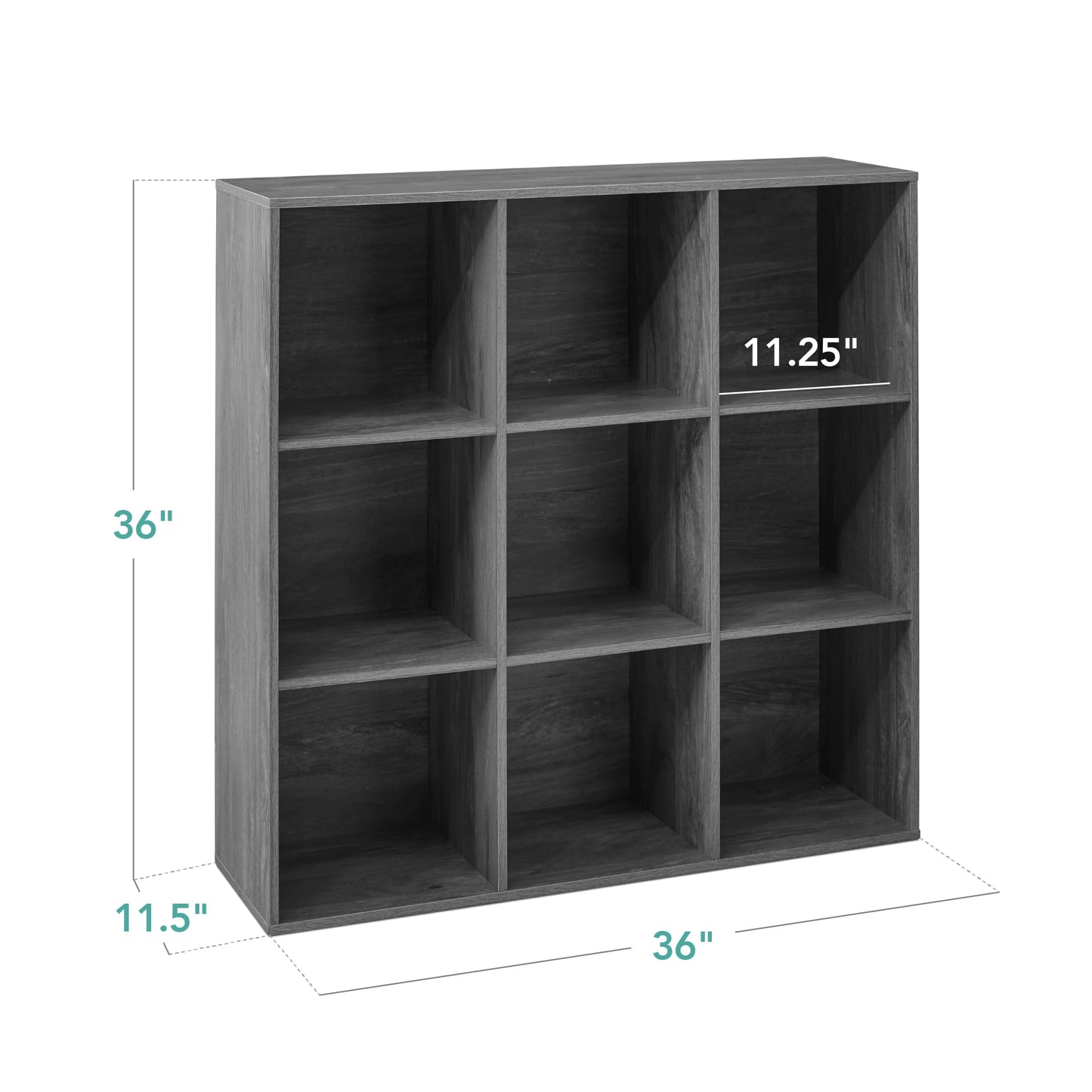 Best Choice Products 9-Cube Storage Organizer, 11in Shelf Opening, Bookcase, Display Shelf, Customizable w/ 3 Removable Back Panels - Dark Gray