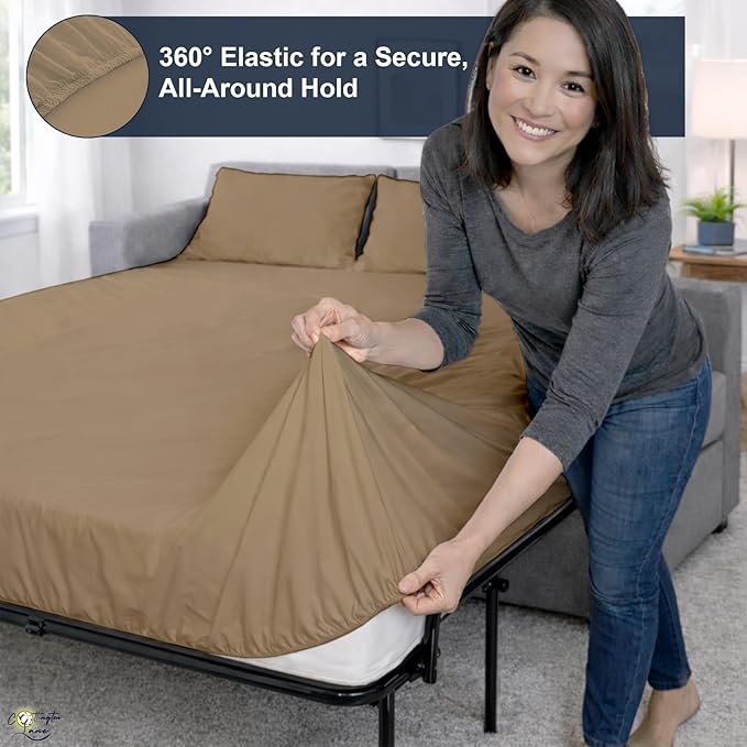 Cottington Lane Sleeper Sofa Sheets Queen Size, 4 Piece Premium Quality 100%