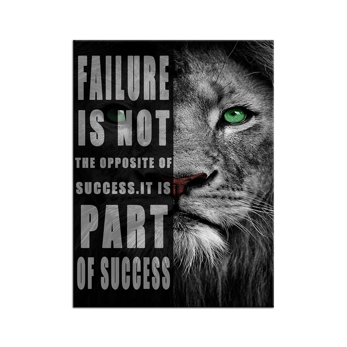 Motivational Wall Art Lion animal Canvas Poster Prints Success Inspirational Picture Entrepreneur Quote Home Office Bedroom Decor Wooden Framed Wall Decor Ready to Hang [18''W x 24''H]