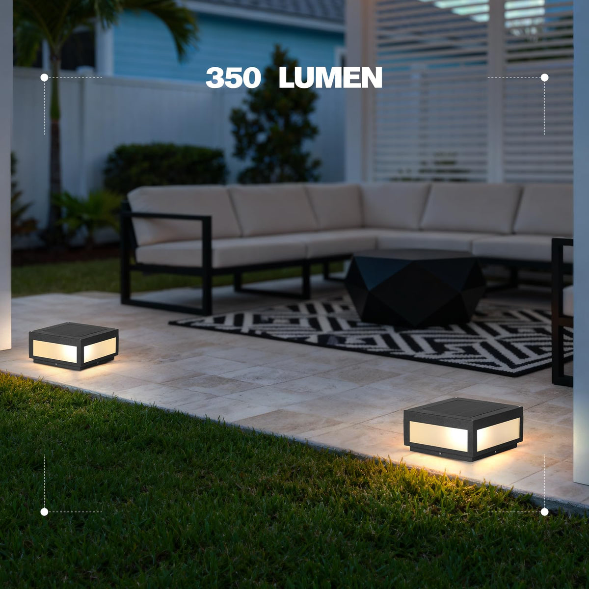 Smplhavn 11.81" Solar Post Lights Glass, 3000K LED Outdoor Lamp Post Light, IP54 Waterproof Solar Pillar Lights Outdoor, Dusk to Dawn Column Lighting for Posts Fence Outside Entrance Yard Driveway