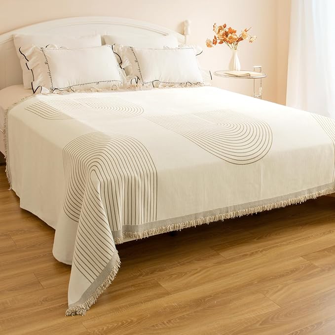 Boho Sofa Covers for 2 Cushion Couch, Chenille Sofa Slipcover for Pets Washable
