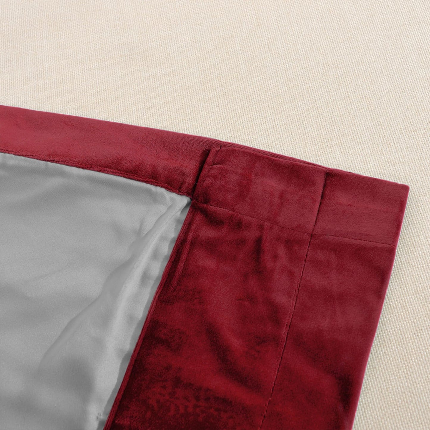 Melodieux Pom Poms Velvet Blackout Curtains for Bedroom Living Room, Vintage Luxury Thermal Insulated Rod Pocket Lined Drapes, 52" W x 84" L, Burgundy (2 Panels)