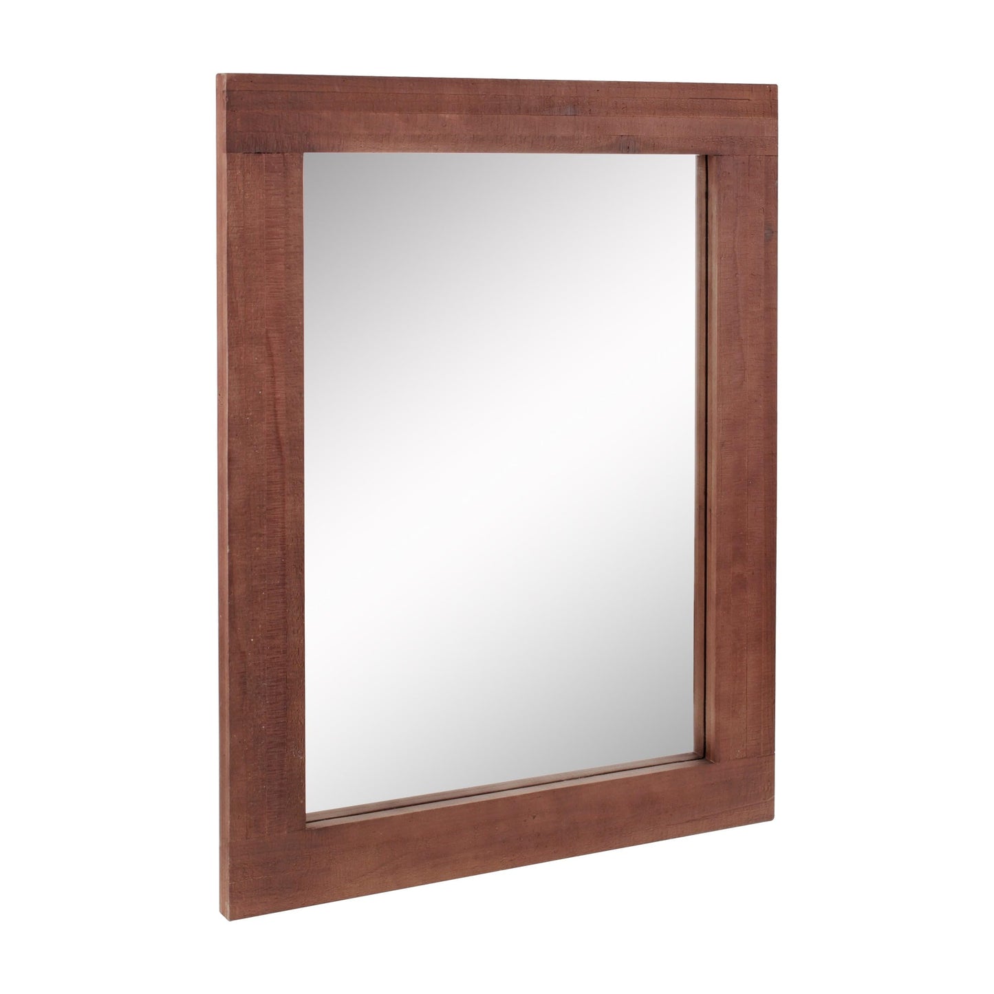 Stonebriar 24" x 18" Rectangle Redwood Frame Wall Mirror with Attached Hanging Brackets, Decorative Country Rustic Decor for the Living Room, Bedroom, Bathroom, Hallway, and Entryway