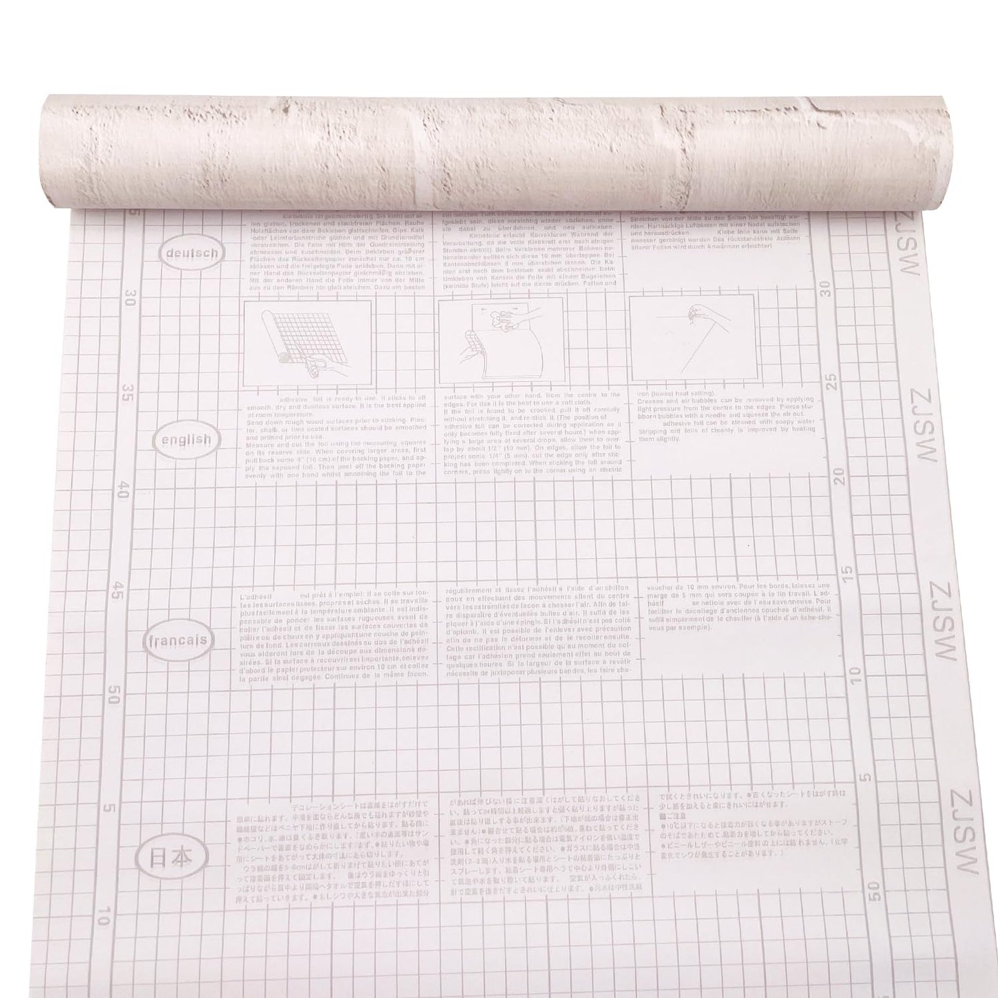 LovingWay 14.7 feet Wallpaper Roll Light Grey Bricks Shelving Paper English Quotes Drawer Liner 17.7x177 Inch Christmas Decor Classroom PVC Corner