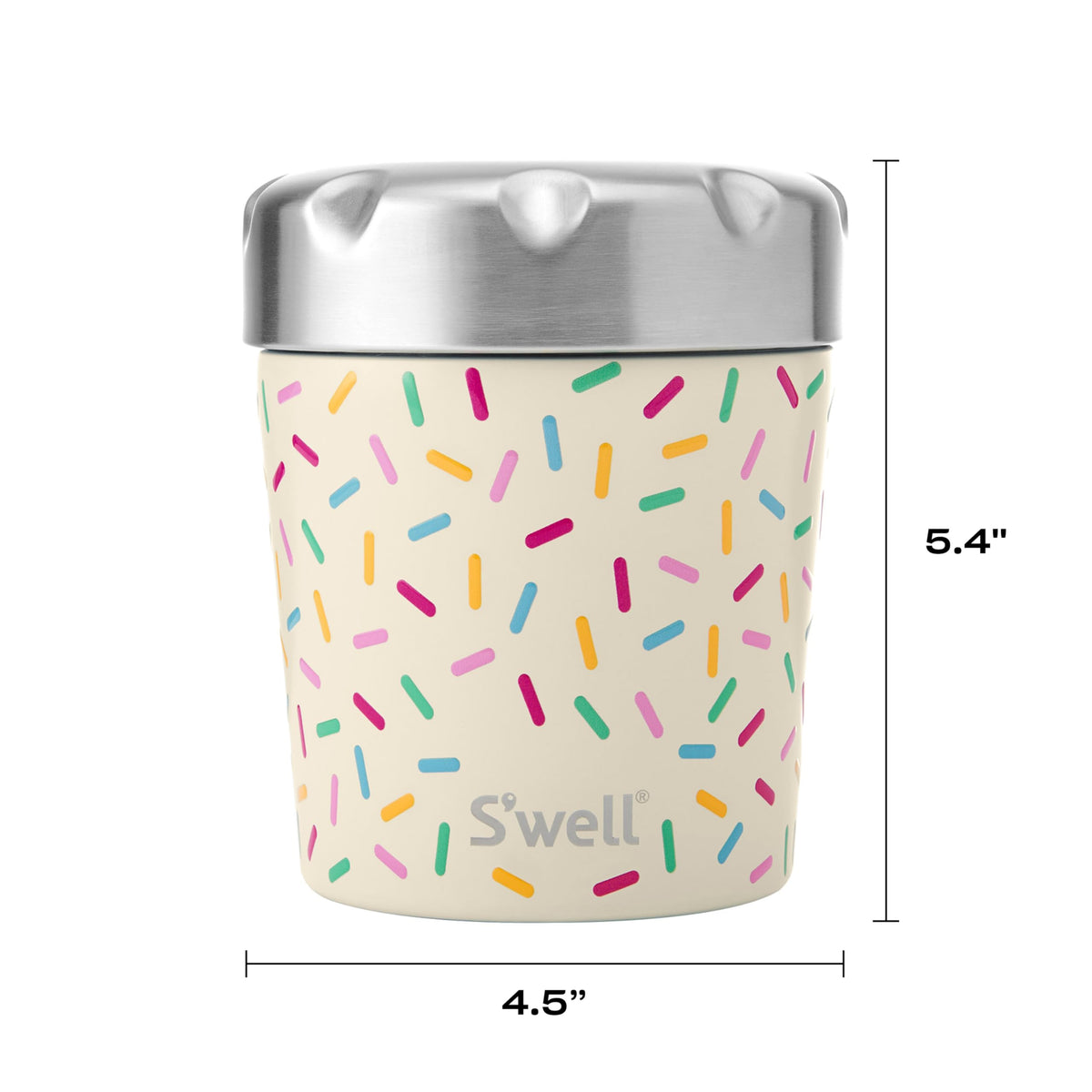 S'well Stainless Steel Ice Cream Chiller, 16oz, Sweet Sprinkle, Triple Layered Vacuum Insulated Container Keeps Ice Cream Frozen For Up To Four Hours, BPA Free