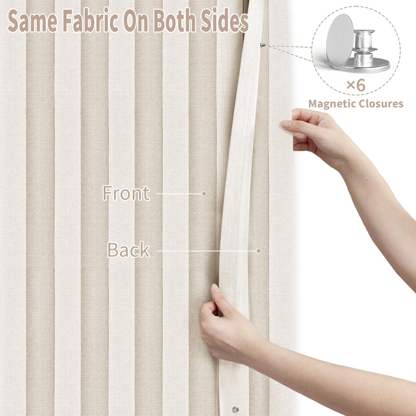 Vatge Closet Curtains, Accordion Style Door Curtains for Doorways, Pleated Folding Doors Curtain for Closet and Room Divider, 1 Panel, W39 x L78, Beige
