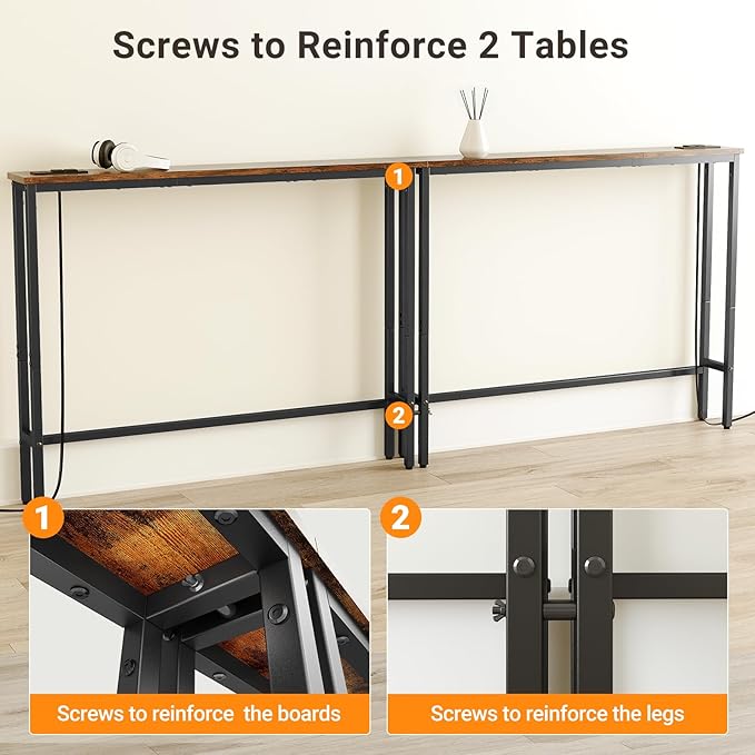ELYKEN 47.2" Narrow Console Sofa Table