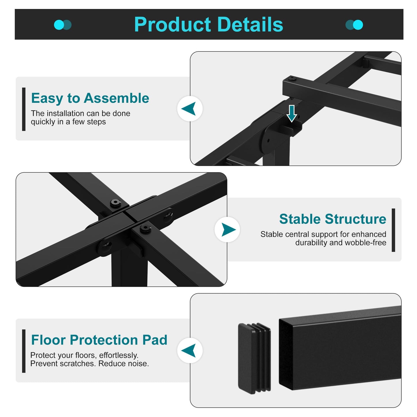 Maenizi Heavy Duty Twin Bed Frame No Box Spring Needed, 14 Inch Metal Platform Bed Frame Twin Support Up to 2500 lbs, Easy Assembly, Noise Free, Black
