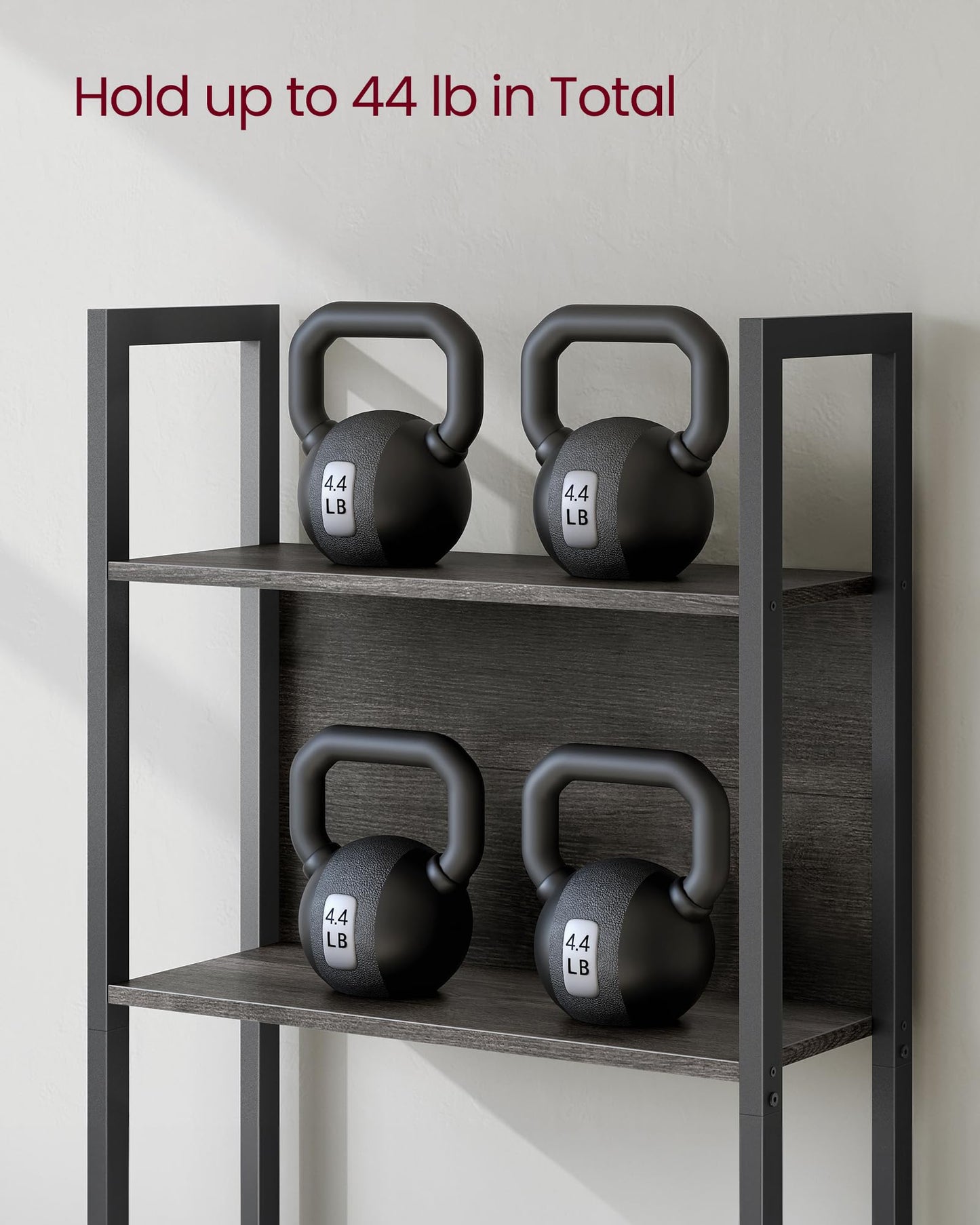 VASAGLE 5-Tier Bookshelf, Book Shelf, Industrial Bookcase, with Steel Frame, for Living Room, Home Office, Bedroom, 9.4 x 24.4 x 65 Inches, Charcoal Gray and Black ULLS025B04