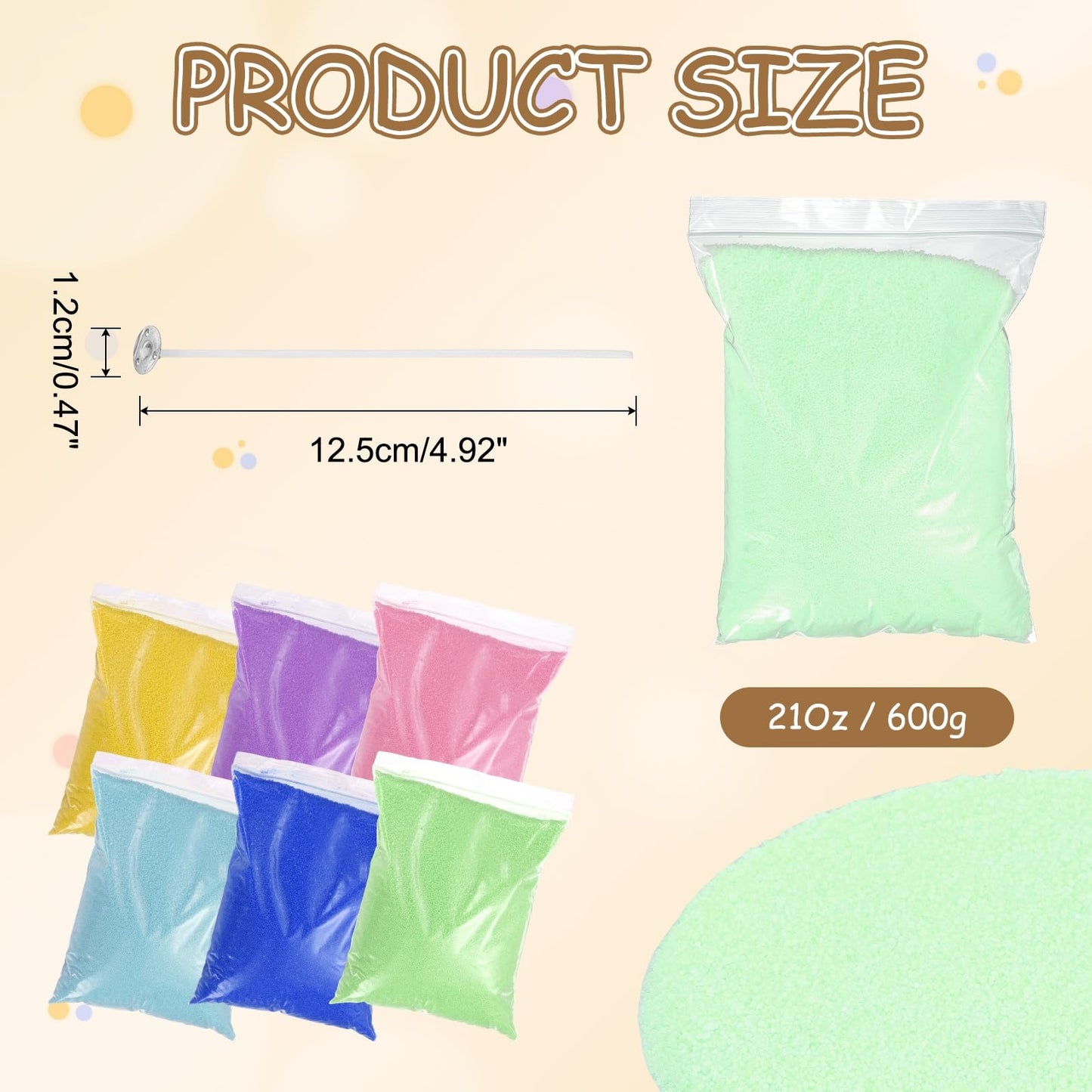 MECCANIXITY Pearled Sand Candles with 50 Pcs Wicks 21Oz / 600g Candle Beads Refillable Powder Sand Wax Making Kit for Thanksgiving Christmas Wedding Party DIY Home Crafts, Light Green
