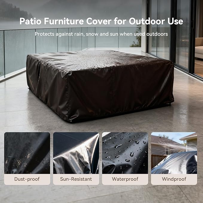 Aoxun Aluminum Patio Furniture Set, 7 Seats Luxury Metal Patio Conversation Sets
