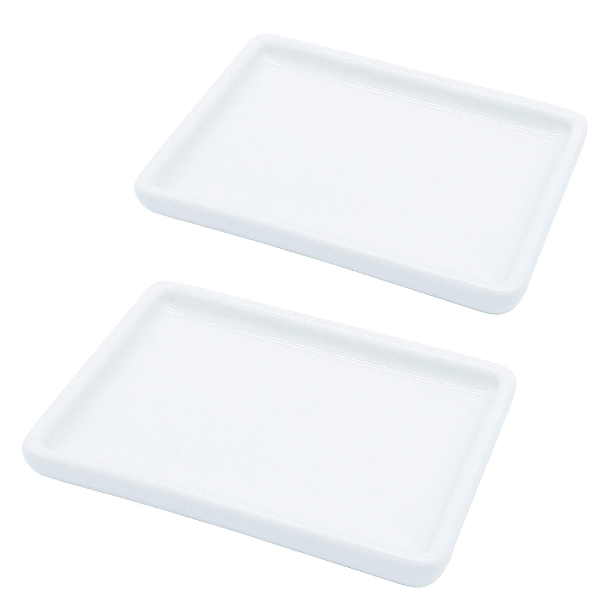 lofekea Ceramic Soap Dish for Shower 2 Pack Bar Soap Holder Palette for Watercolors Soap Tray