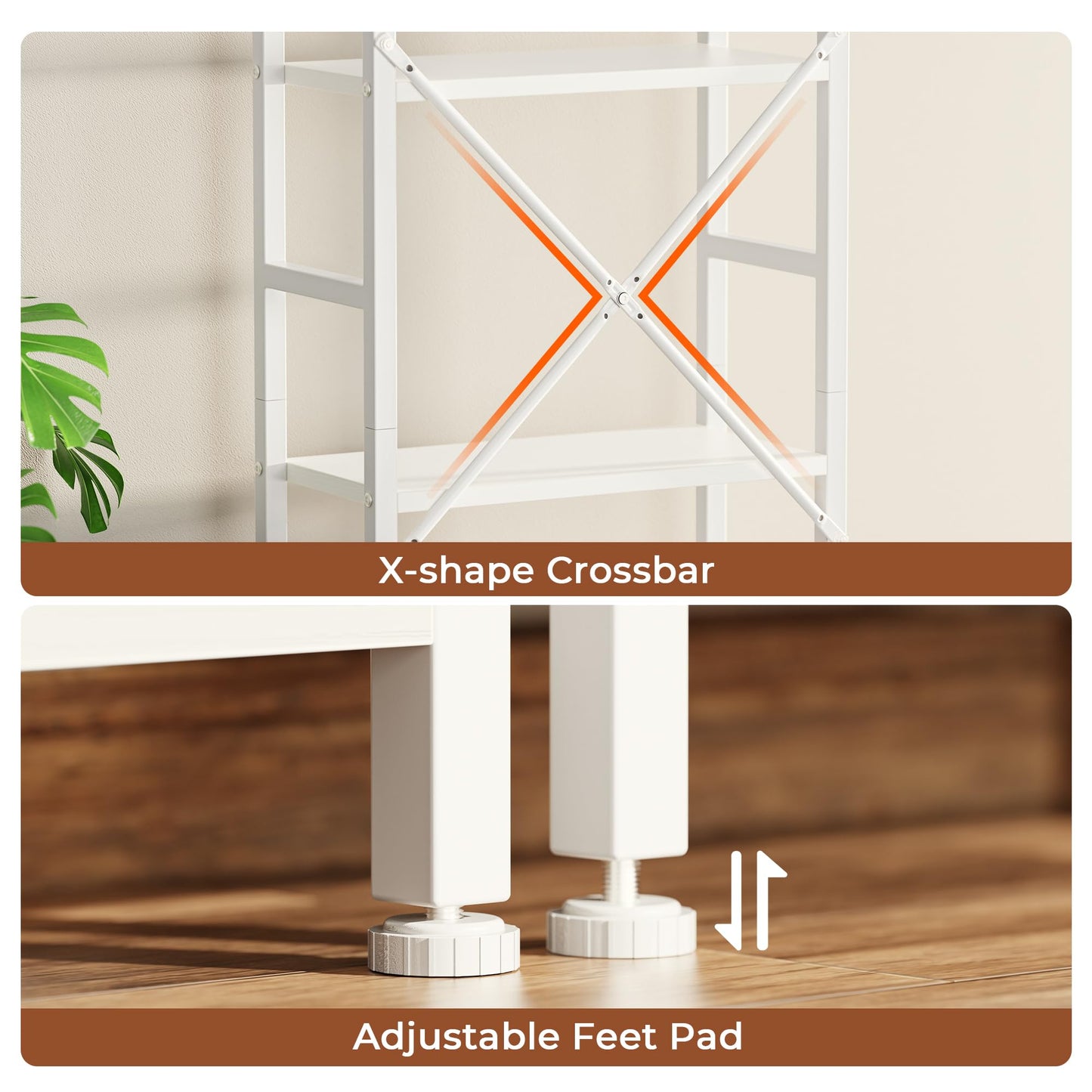 SUPERJARE Triple Bookshelf, Bookcase with 11 Open Display Shelves, Wide Book Shelf Book Case for Home & Office, 4 Tier, White