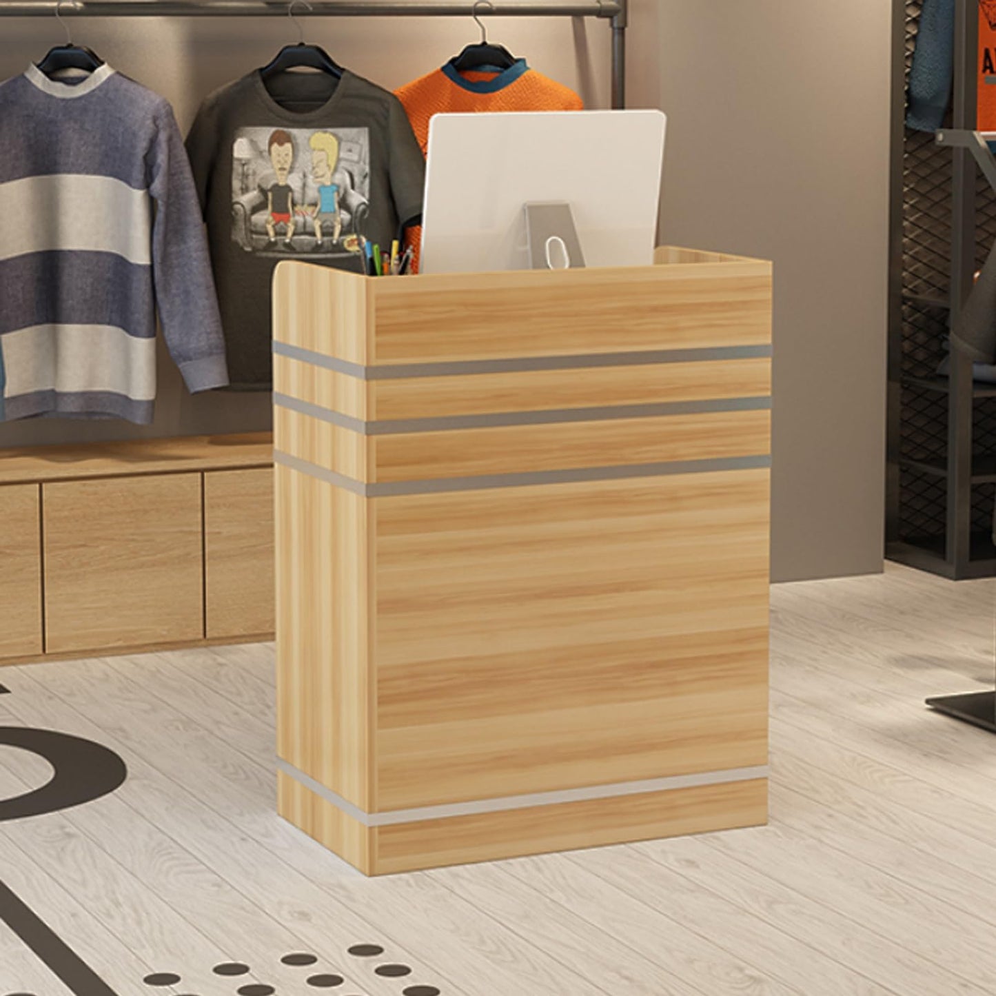 Creative Reception Desk Bar Counter,Small Modern Office Reception Desk,Retail Checkout Counter with Lockable Drawer,Front Desk Reception Counter,Multiple Colors,for