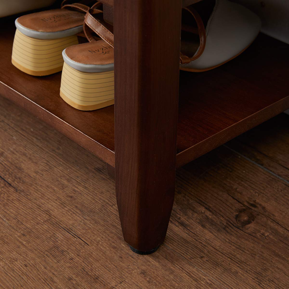 XKZG Shoe Storage Bench Wooden Shoe Rack Bench Rustic Solid Wood Entryway Bench (Brown,23.6")