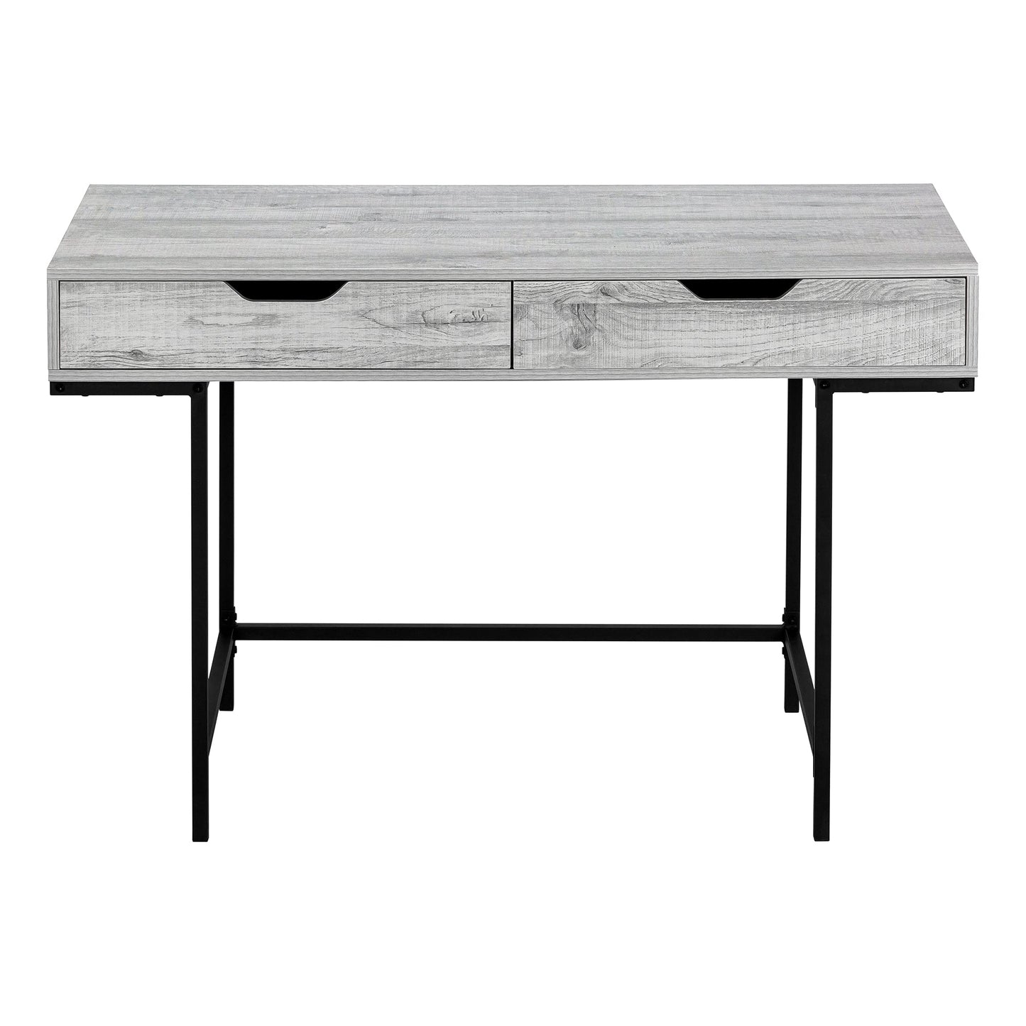 Monarch Specialties I 7553 Computer Desk, Home Office, Laptop, Storage Drawers, 48" L, Work, Metal, Laminate, Grey, Black, Contemporary, Modern