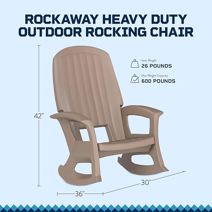 Semco Plastics Rockaway Heavy Duty Polyethylene All Weather Outdoor Rocking