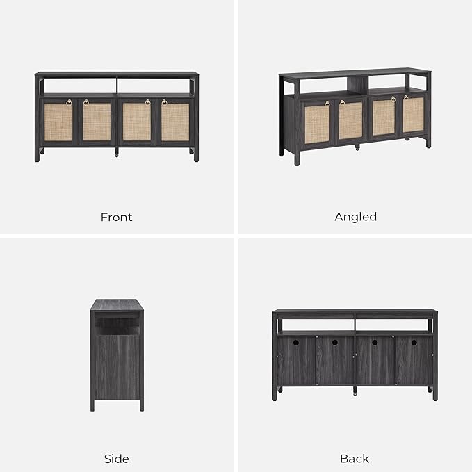 SICOTAS Rattan TV Stand for Television up to 120 Inch