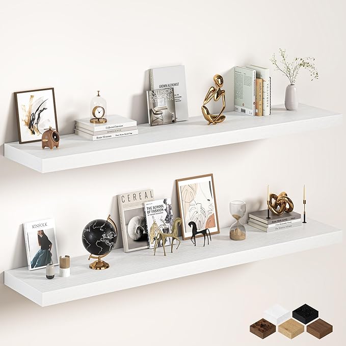 Fun Memories 72 Inch Floating Shelves, 12 Inch Deep Wall Shelf