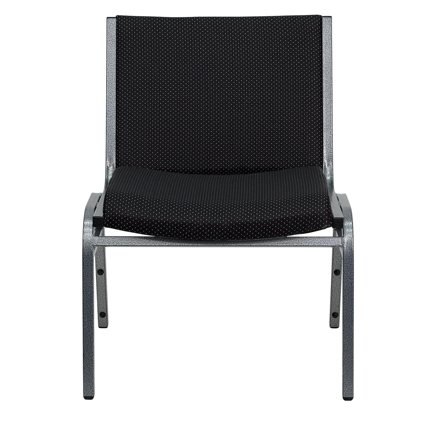 Rated Black Fabric Stack Chair with Ganging Bracket