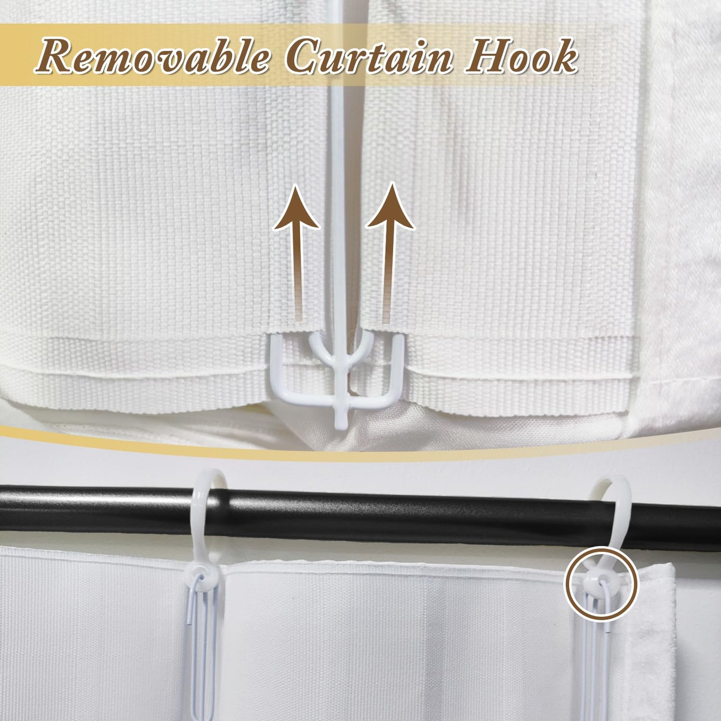 Privacy Partition Curtains,U Shaped Rod with Flat Hook Inherent,U-Shape Portable Panel Room Divider for Fitting Room Beauty Salon Bedroom Hospital SPA, 6.56ft