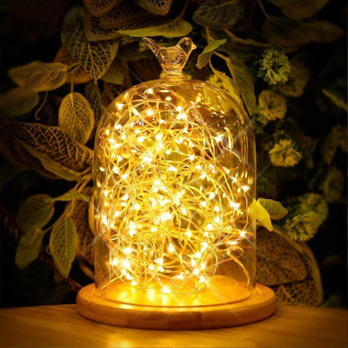 RUICHEN Plug in Fairy Lights with Switch, Waterproof 33 Ft 100 LED Silver Wire Starry String Firefly Lights for Christmas, Easter, Thanksgiving, Parties, Wedding, Vases, Craft, Warm White