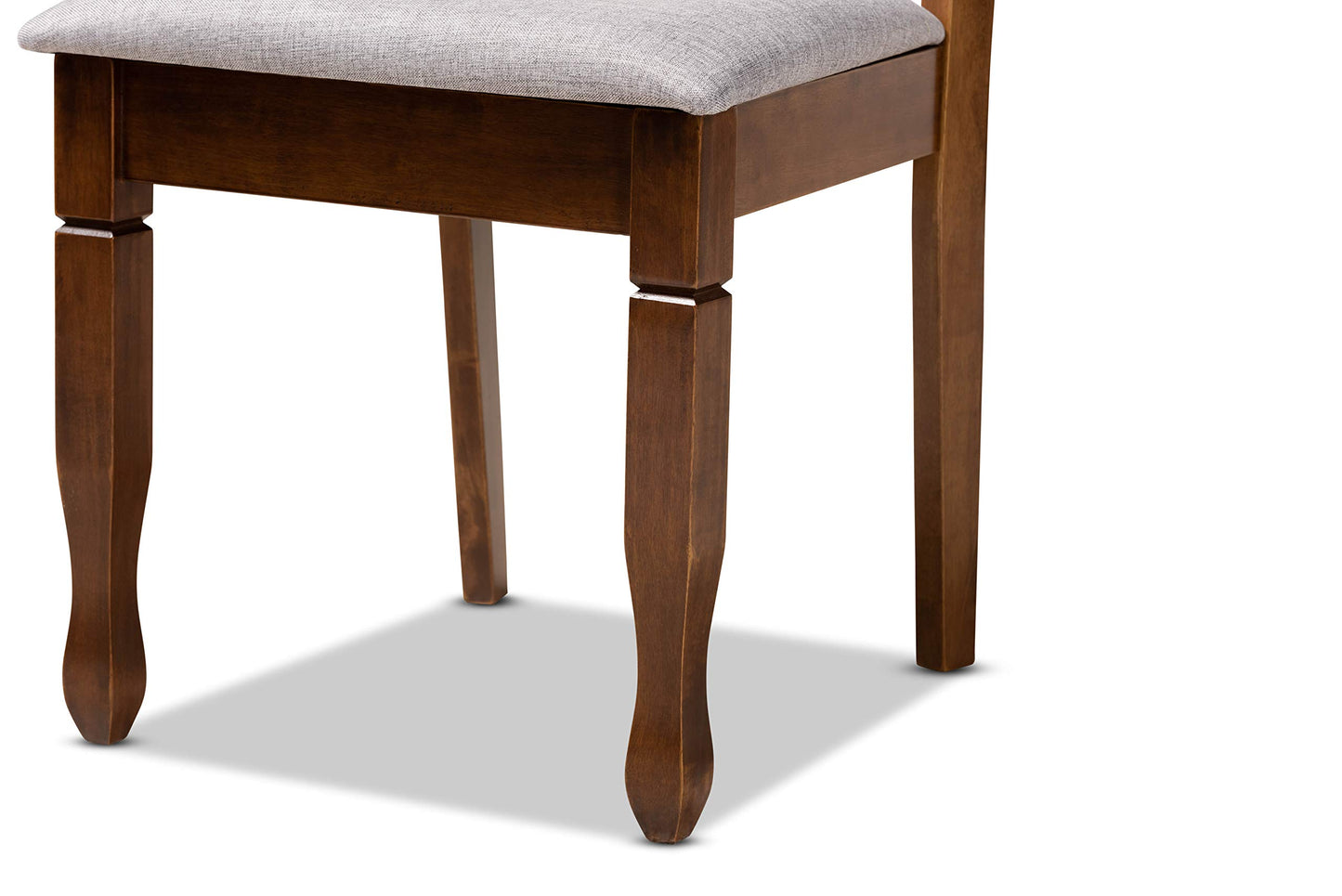 Baxton Studio Elijah Modern and Contemporary Grey Fabric Upholstered and Walnut Brown Finished Wood 4-Piece Dining Chair Set
