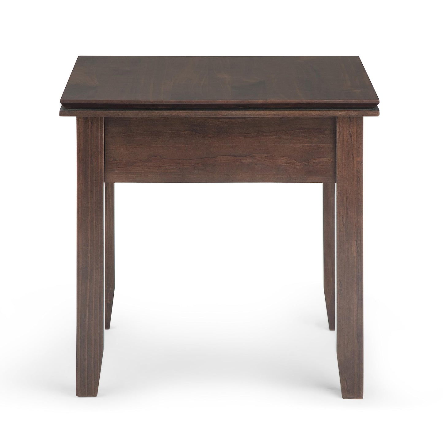SIMPLIHOME Artisan End Table - 21 inch Wide Solid Wood Square Side Table with Drawer in Tobacco Brown, Transitional Nightstand or Lamp Stand for Living Room, Bedroom, or Entryway with Tapered Legs