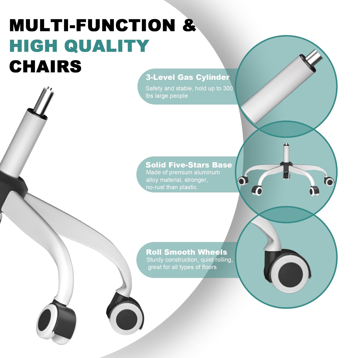 Mimoglad Office Chair, Comfy Desk Chair - High Back Ergonomic Computer Chair with Adjustable Lumbar Support & Headrest, Flip-up Armrests for Guitar Playing, Swivel Task Chair for Home and Office