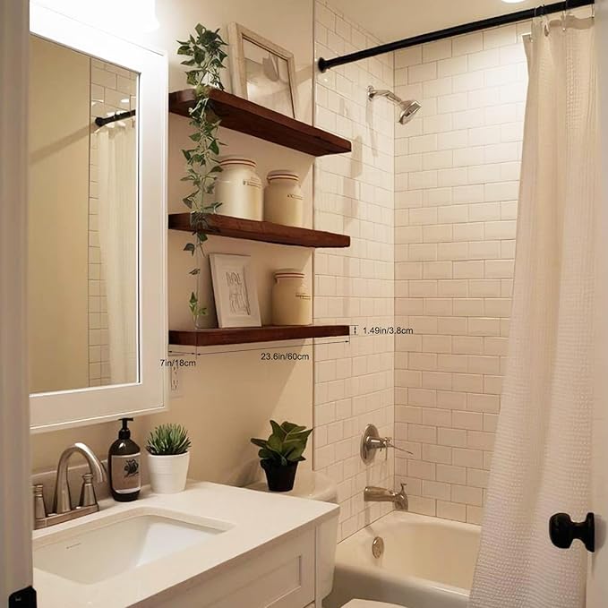 Floating Shelves for Wall, Bathroom Shelves Over Toilet, Wall Shelves & Book