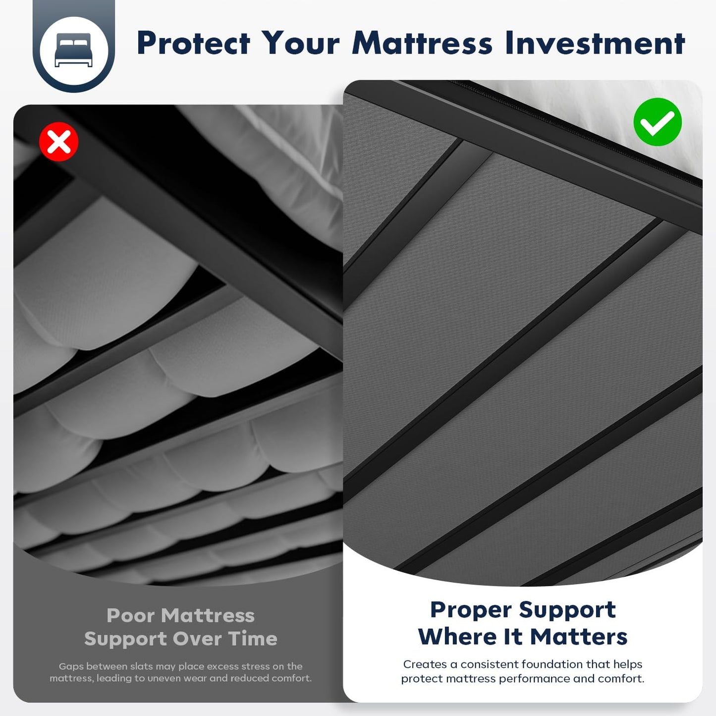BedBro King Bunkie Board 10mm (76" x 80") – Black Under Mattress Support, Anti-Sag & Noise-Free, Breathable Low Profile Bed Board for Metal Frame, Platform & Slatted Beds