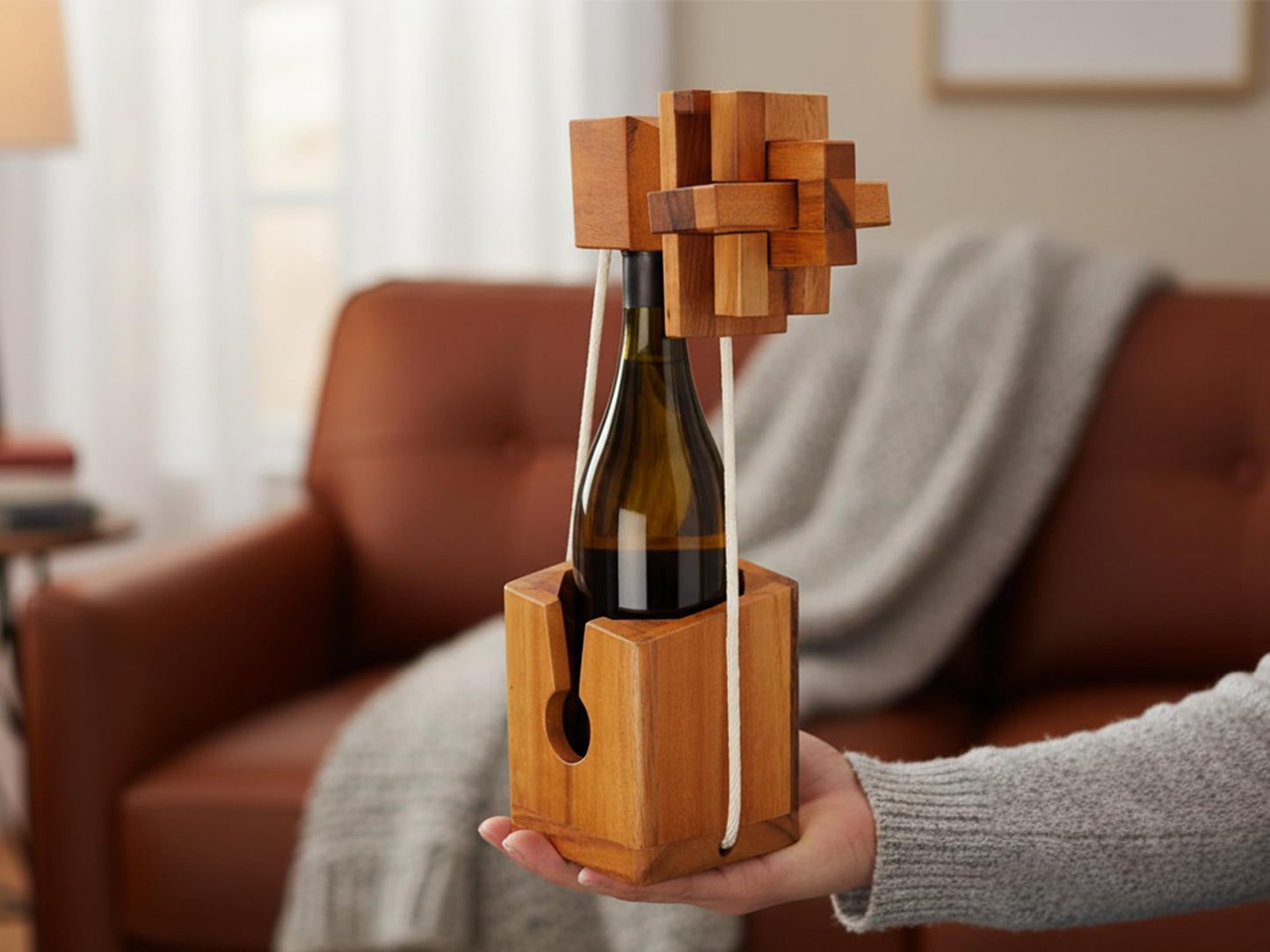BSIRI Think for Bottle Puzzle Challenging Brain Teaser and Holder Game Functional Storage Ideal for Bottles Lover and Fun Gifts Hard Games