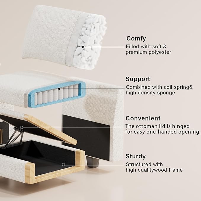 Belffin Standard Ottoman with Storage