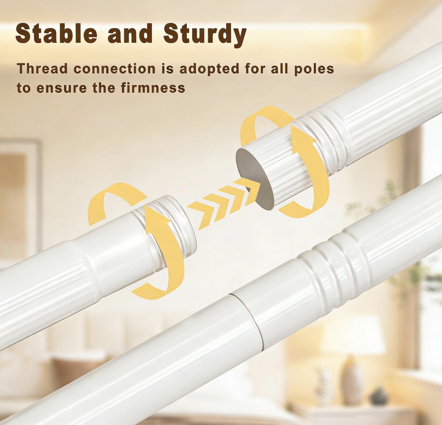 HYH-BULB Full Size Canopy Bed Frame, Thickened Metal Poles with Four Durable Corner Brackets, Compatible with Metal/Wood