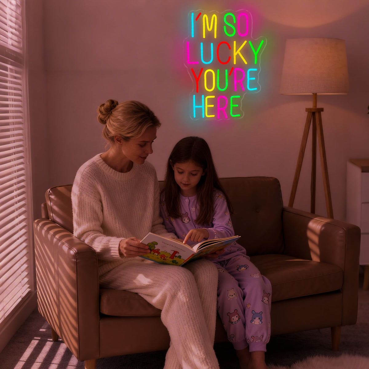 I’m So Lucky You Are Here Neon Sign, Dimmable LED Light Up Neon Sign for Girls Bedroom Club Wedding Bachelorette Valentine's Day Party Wall Decor Birthday Christmas Gift for Daughter Teen Girls Friends (I’m So Lucky You Are Here)