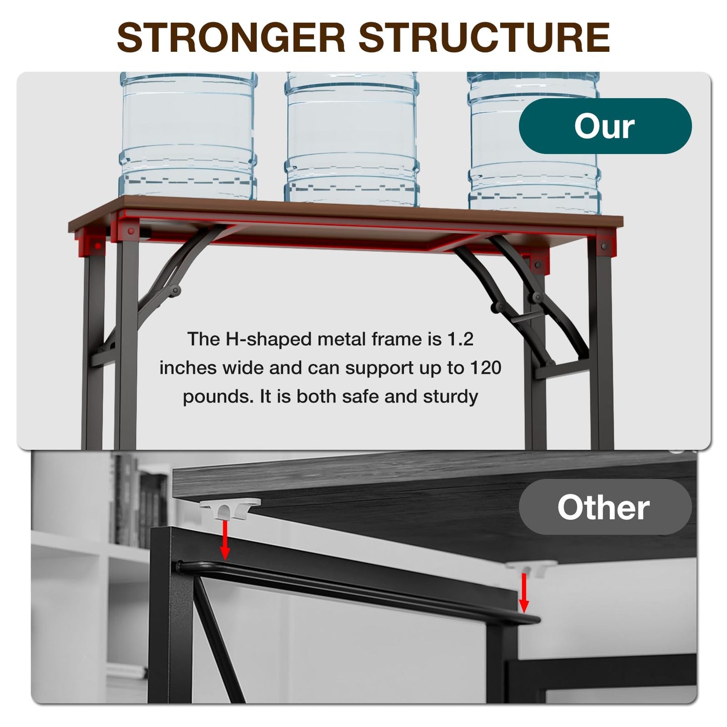 TEMI Small Computer Desk Folding Table - 35.8" Foldable Office Desk, No Assembly, Perfect for Small Spaces in Bedroom, Dorm, or Apartment, Portable Mini Desk or Study Table with Compact Design, Walnut
