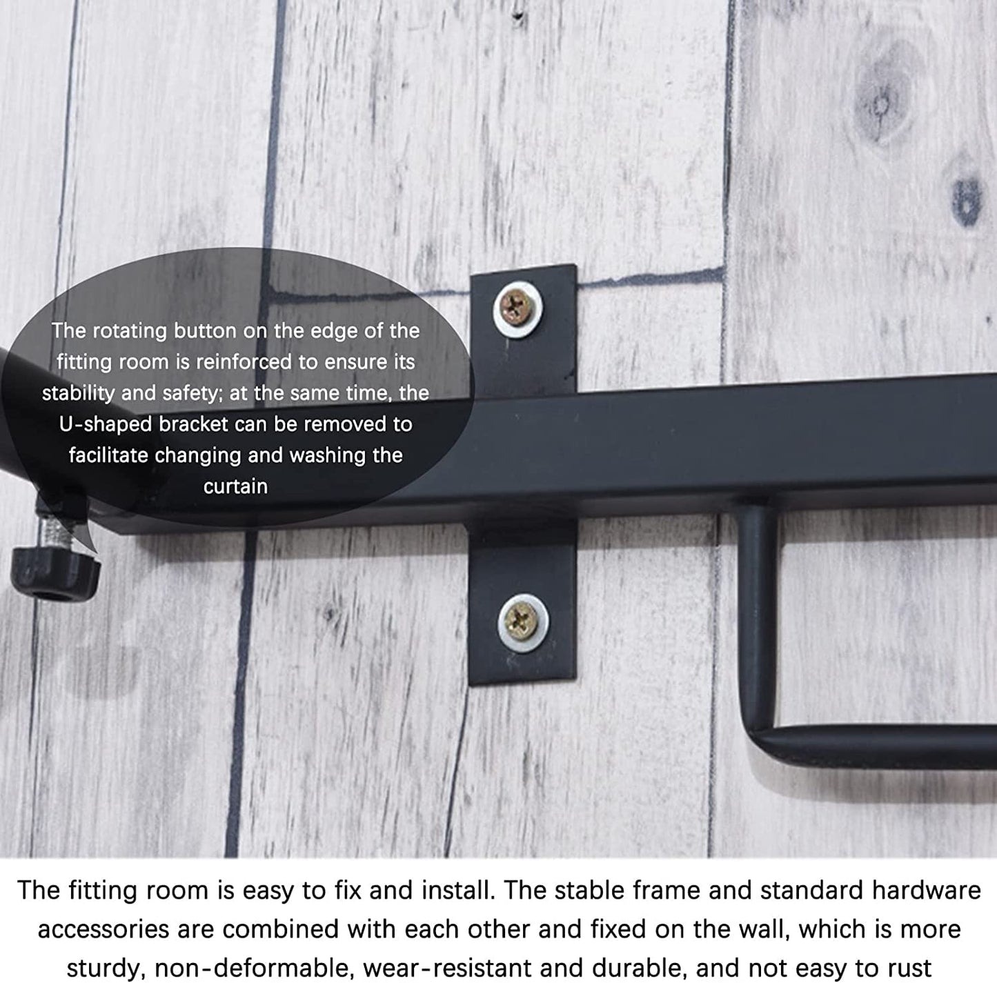 ZTIOMUK Ring Rack Fitting Room, Portable Dressing Room Frame with Curtain and Hook, Changing Room for Clothing Store, Boutiques, Office