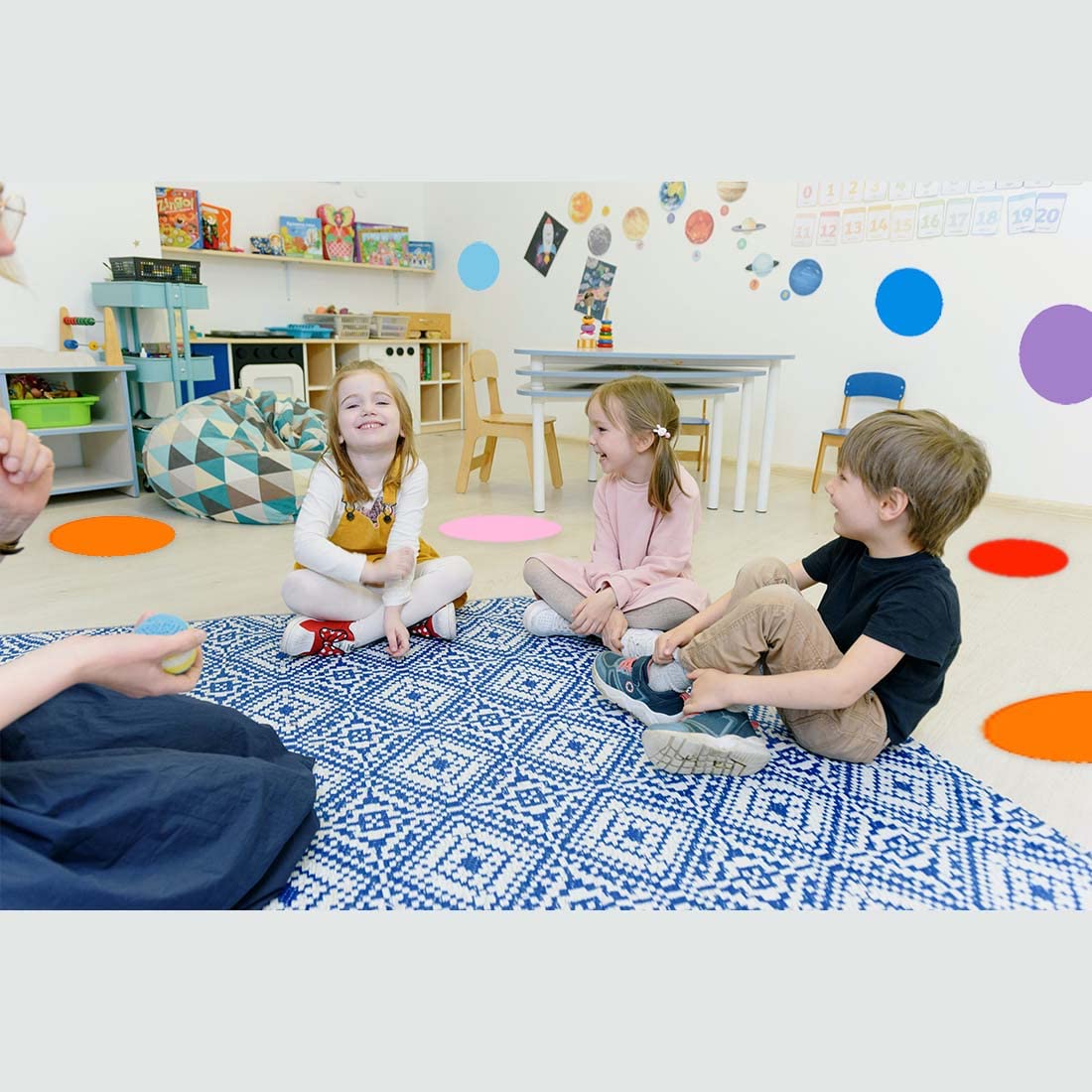 ELANE 36 Pcs Colorful Dry Erase Dots for Classroom Tables, Board for Desk, Sticker for Wall, Tables (6 Inch) (36)