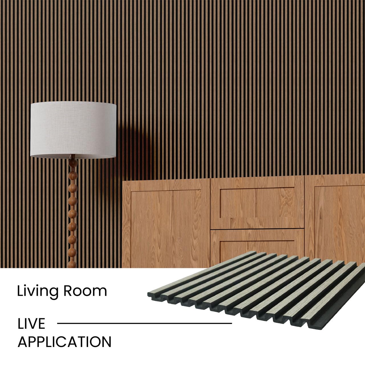 From Plain To Beautiful In Hours MG-1010-SAM-2p Medium Wood Slat Walls, Ash, 3 in x 9 in Sample (Pack of 2)