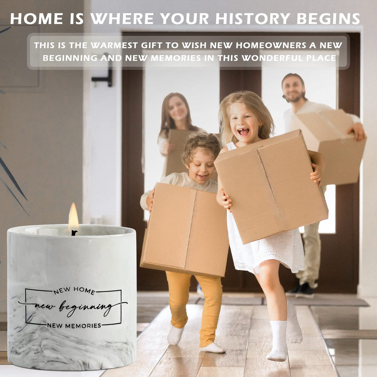 Freejac House Warming Gifts New Home Housewarming Gift for Women Men Friend New Home Gift Ideas New Homeowner Gifts House Warming Decoration Party Decor Porcelain Ceramics Scented Candle