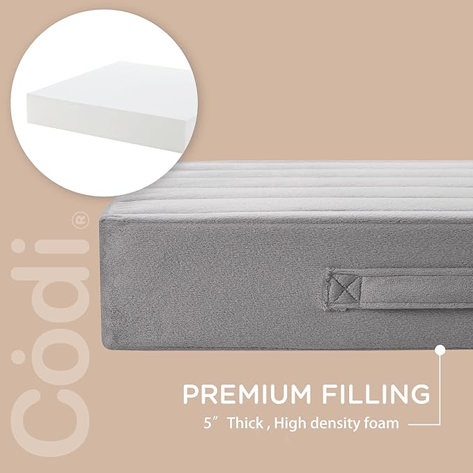 Codi High Density Foam Floor Pillow 2 Sets, Large Meditation Cushions Seating