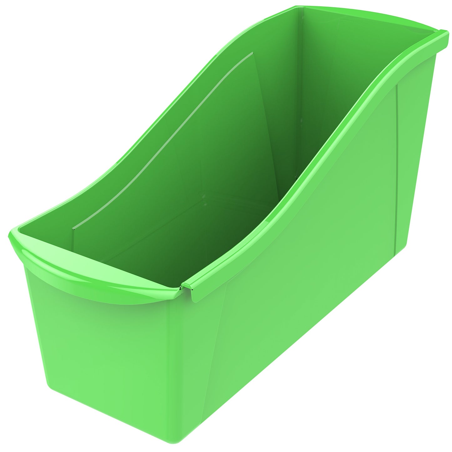 Storex Large Book Bin, Interlocking Plastic Organizer for Home, Office and Classroom, Green, 6-Pack (71104U06C)