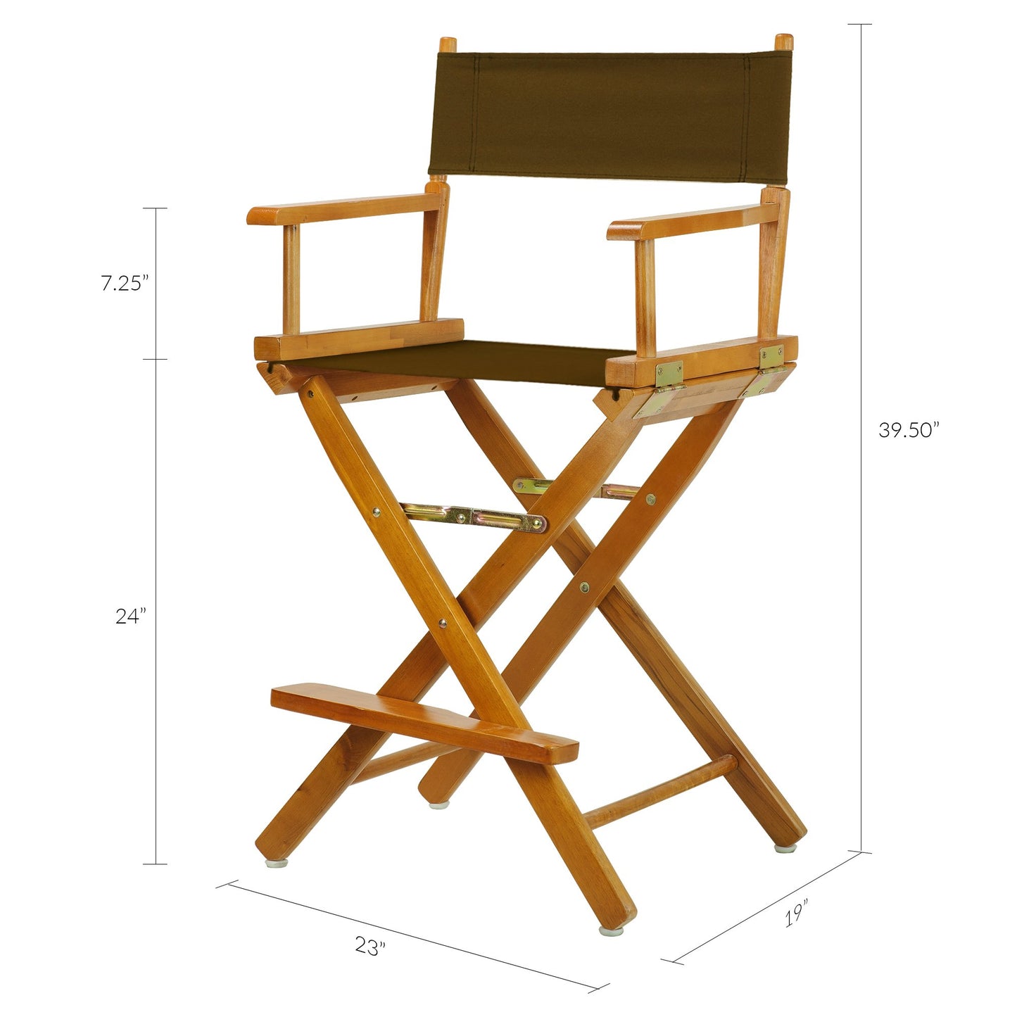 Casual Home 220-05/021-45 Director Chair 24" - Counter Height Honey OakFrame/Brown Canvas