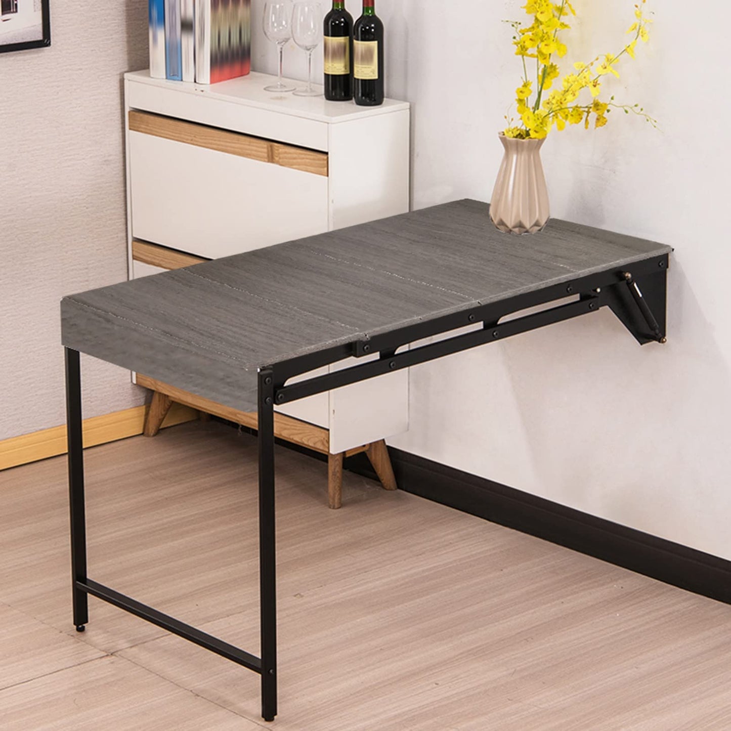 Space Saving Wall Mounted Desk, Folding Murphy Table, Multi-Functional Work Table, Convertible Dining Shelf, Wooden Laundry Folding Table, Stylish Floating Shelves (Color:)