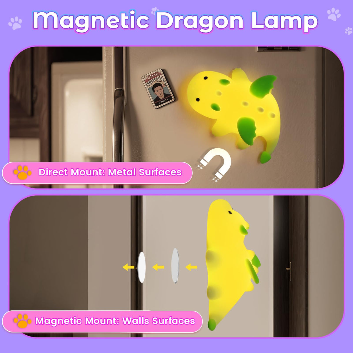 AVEKI Lime Green Dragon Night Light, Cute Baby Dragon Lamp Gifts for Boys and Girls, 10 Modes Touch Dimmable Kids Nightlight, Rechargeable Baby Light for Nursery, Portable Moving Kids Lamp