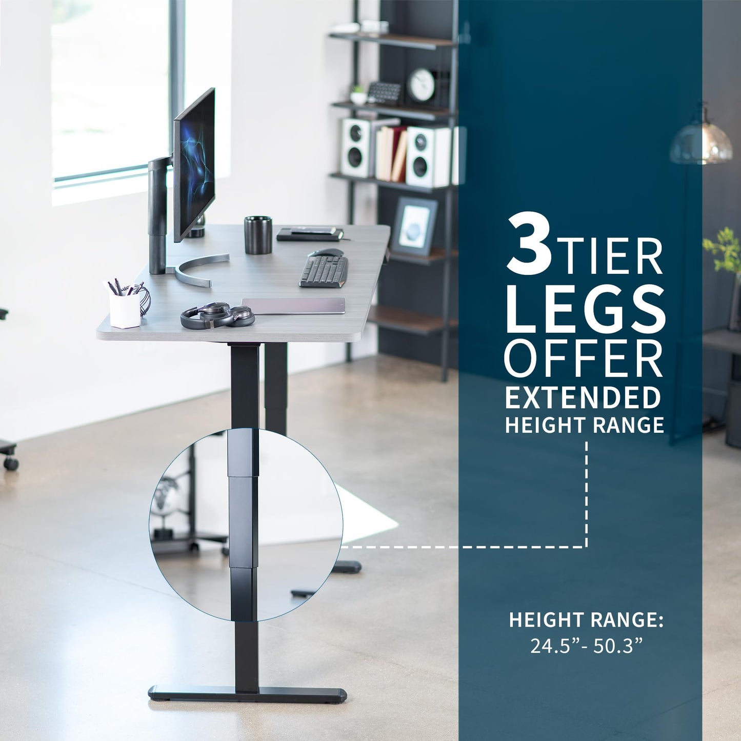 VIVO Electric 71 x 30 in Dual Motor Sit Stand Desk, Memory Height Adjustment, 2B Series, Dark Gray Top Black Frame, DESK-KIT-2B7G