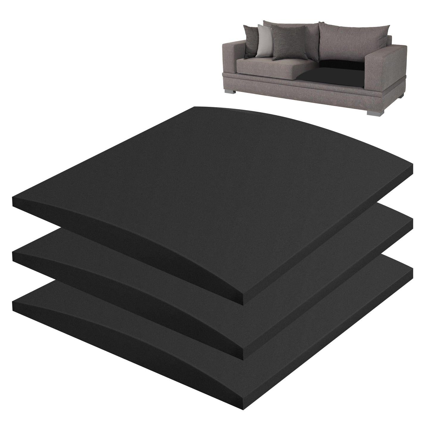 3 Pcs 20 x 20 Inch Furniture Seat Support - High-Density Foam Couch Sofa Cushion Support for Sofa Couch Loveseat Chair Sagging Sea