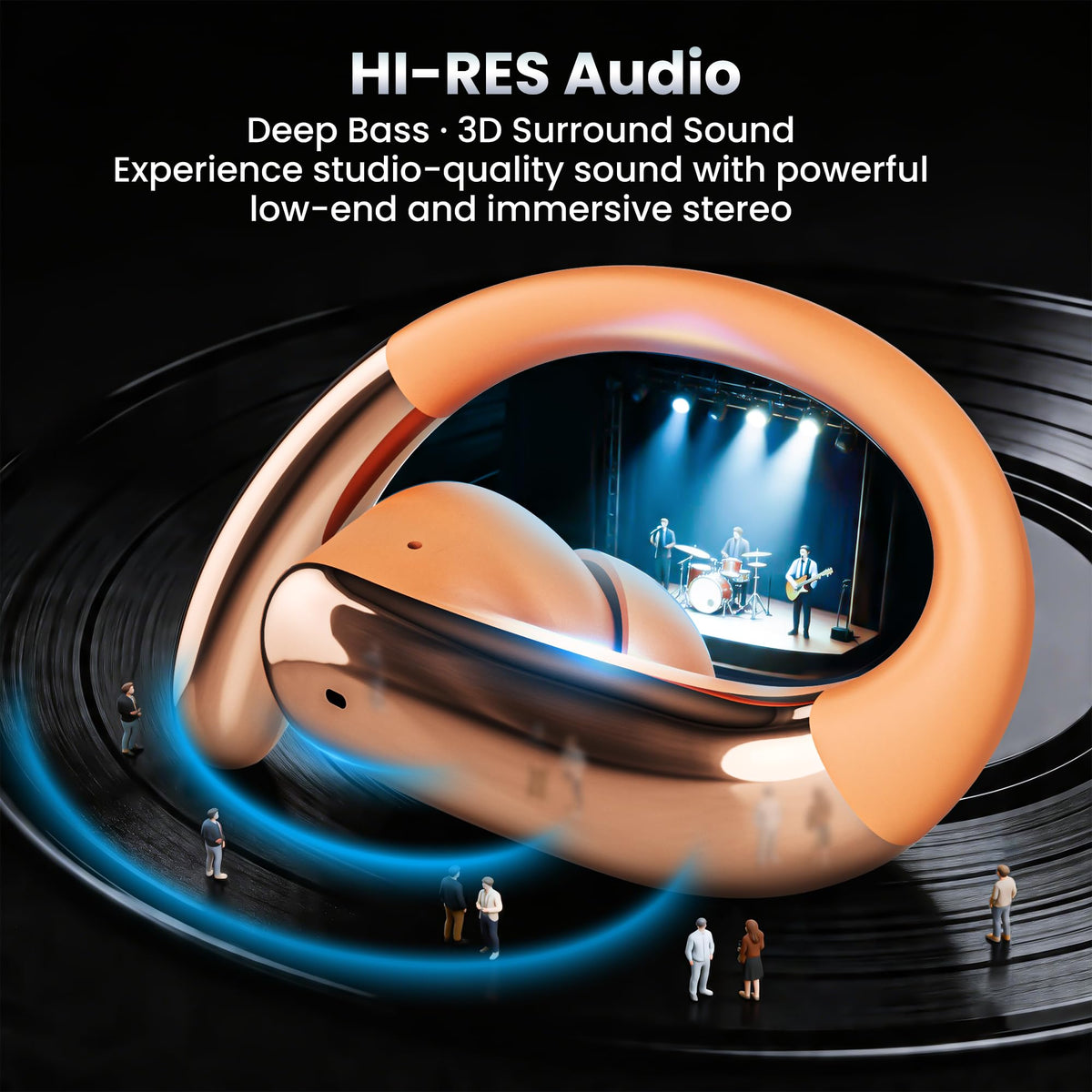 AI Translation Earbuds Real Time 4-in-1 translation headphones 50H Playtime Translating Device Audifonos Traductores Inglés Español Bluetooth 6.0 Headphones for Face-to-Face & Travel Business Orange